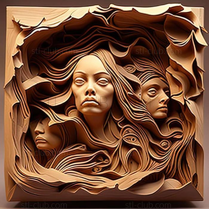 3D мадэль Сандра Кук, американская художница. (STL)